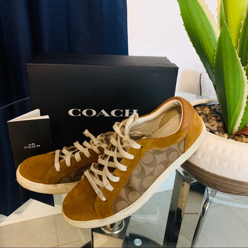 Coach Mens Khaki Suede Low Top Sneakers Sz 11.5 D - Picture 3 of 7
